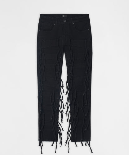 Fringe Skinny Jeans - Black | Reason Clothing Latest