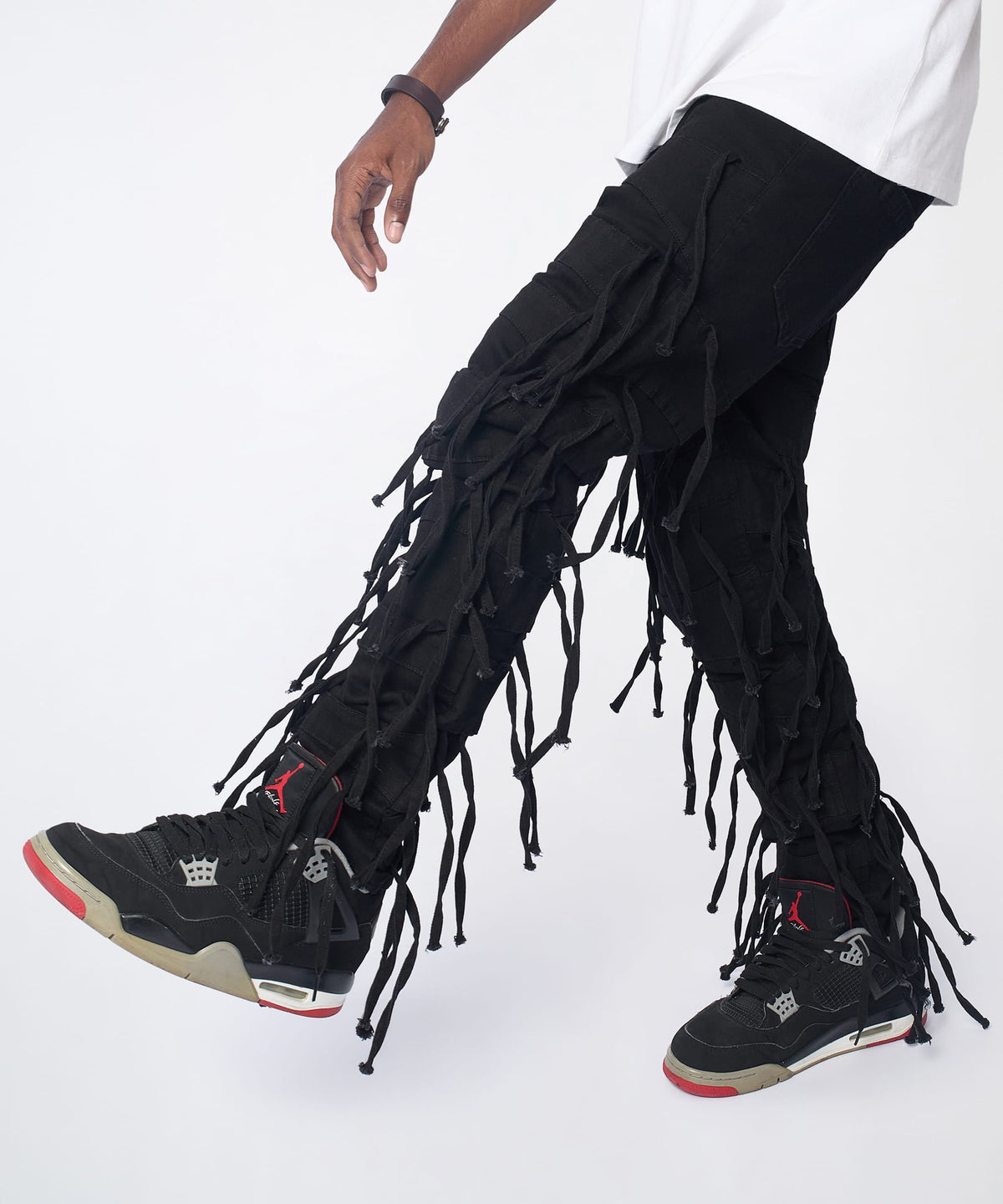 Fringe Skinny Jeans - Black | Reason Clothing Latest