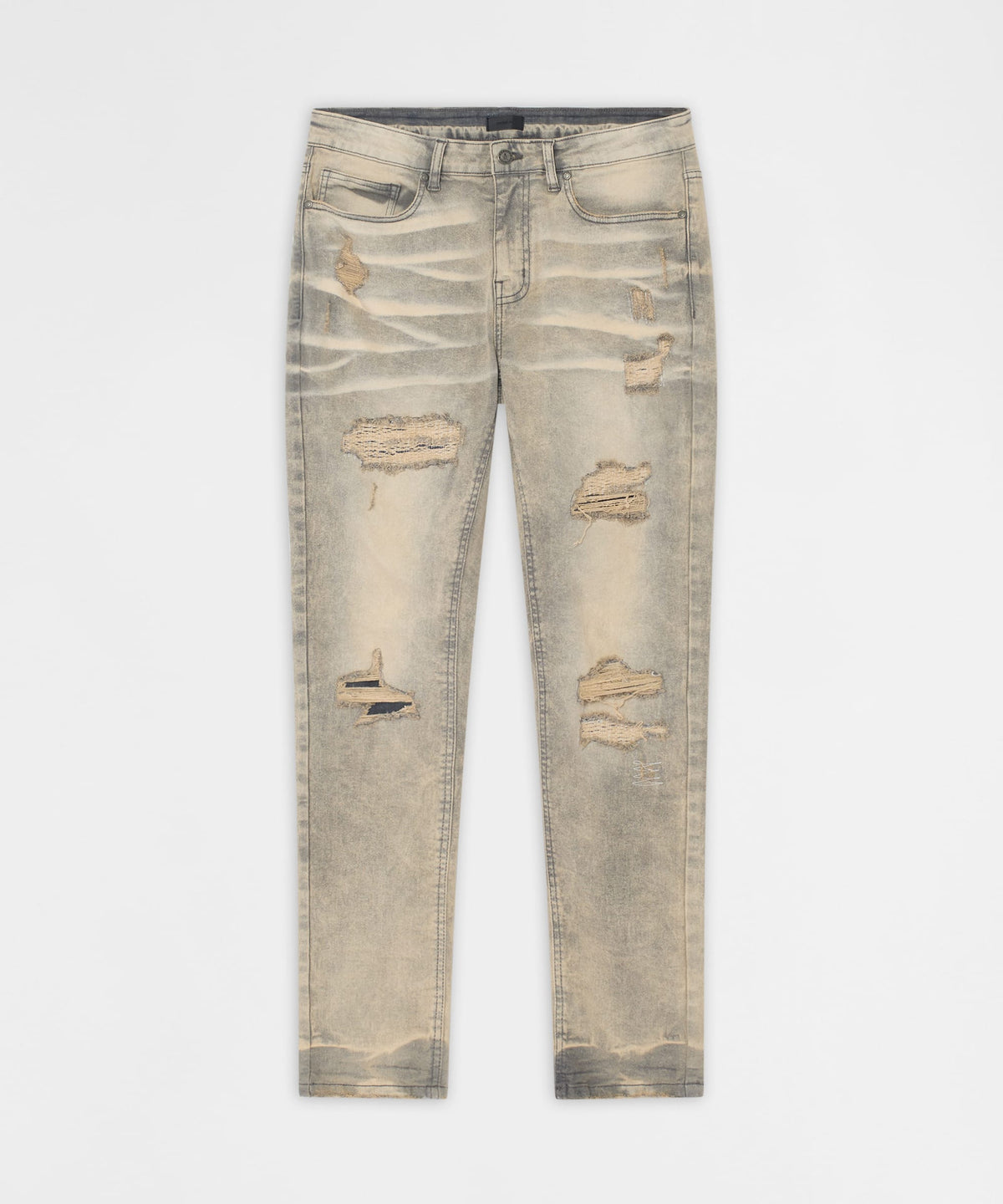 Desert Fade Distressed Skinny Jeans - Grey | Reason Clothing Quality