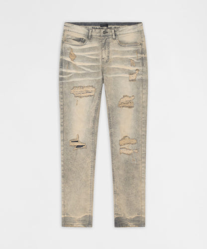 Desert Fade Distressed Skinny Jeans - Grey | Reason Clothing Quality