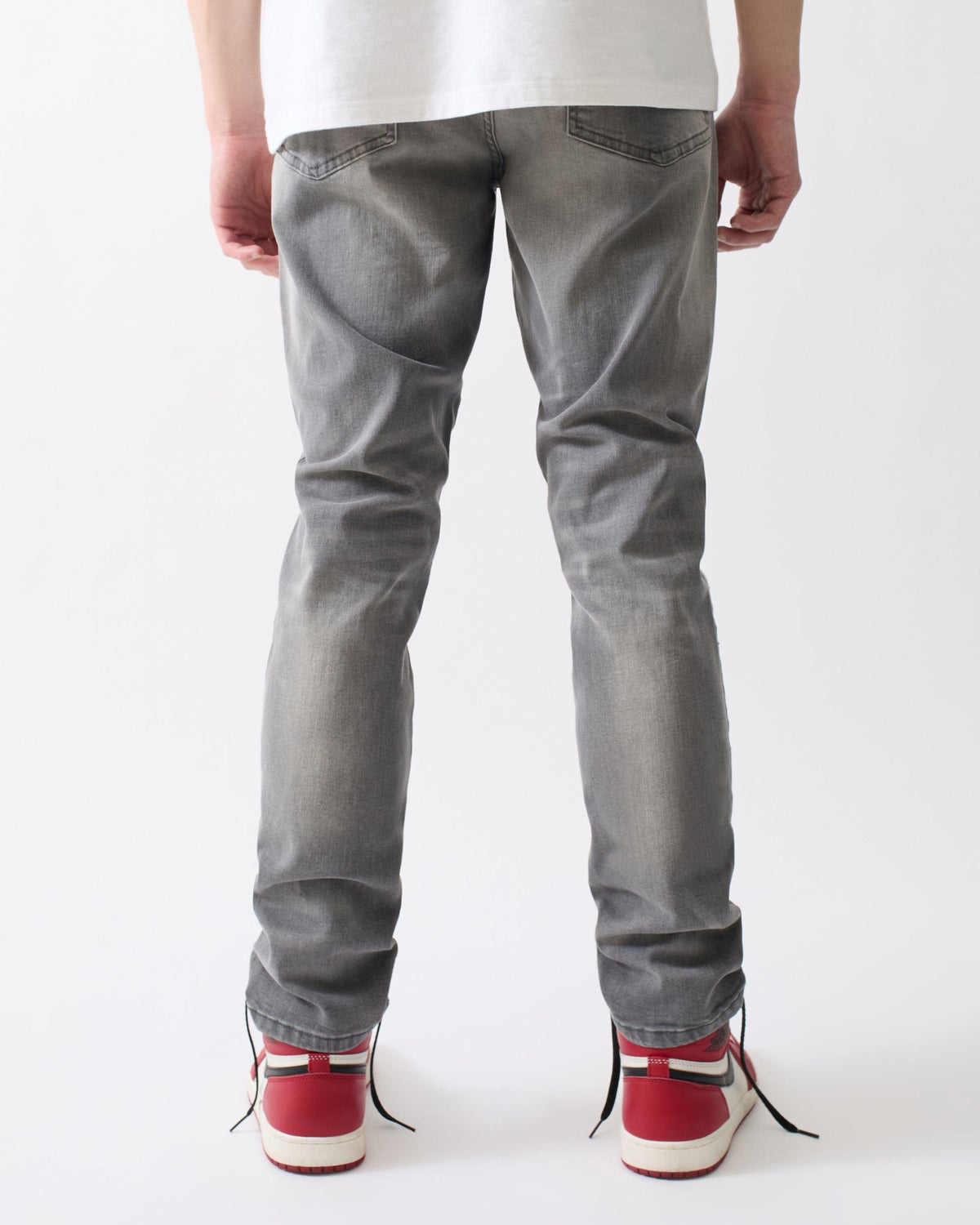 Stoned Out Rhinestone Denim Skinny Jeans - Grey | Reason Clothing Everyday