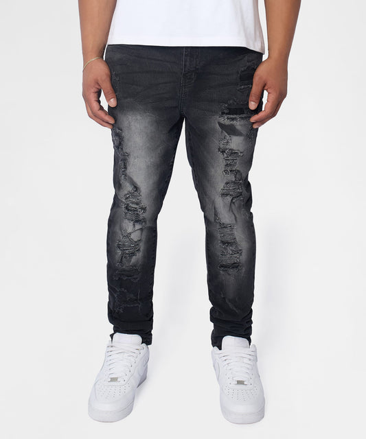 Renegade Distressed Skinny Jeans - Black | Reason Clothing Signature