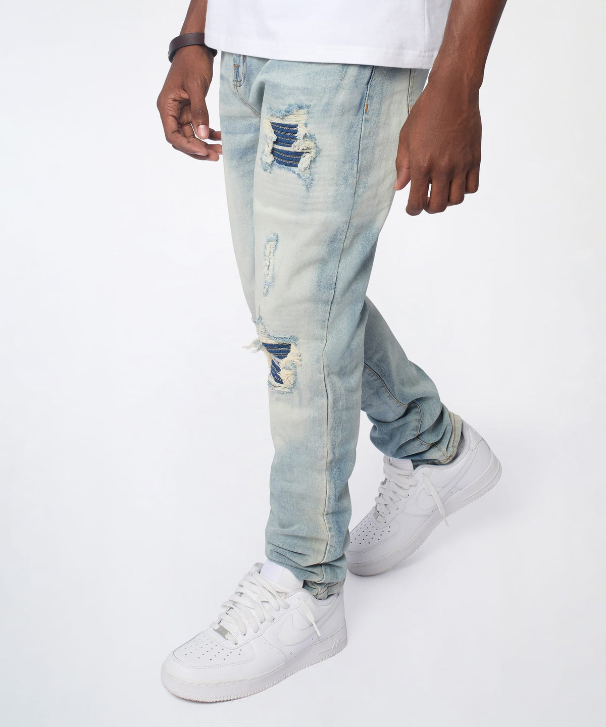 Daybreak Distressed Skinny Jeans - Light Indigo | Reason Clothing Top Pick