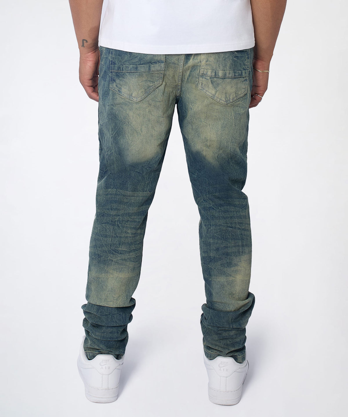 Blasted Distressed Skinny Jeans - Blue | Reason Clothing Value