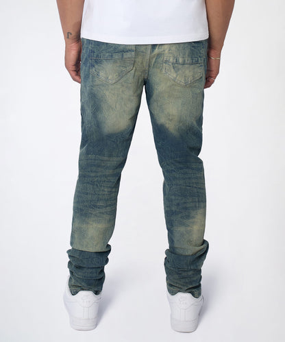 Blasted Distressed Skinny Jeans - Blue | Reason Clothing Value