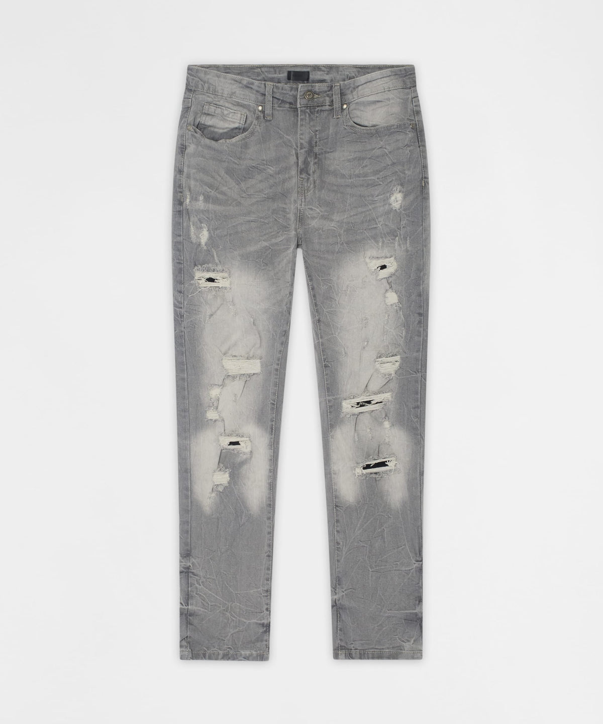 Ashfall Distressed Skinny Jeans - Grey | Reason Clothing Sale