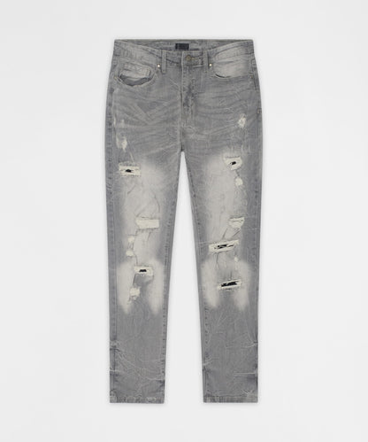 Ashfall Distressed Skinny Jeans - Grey | Reason Clothing Sale