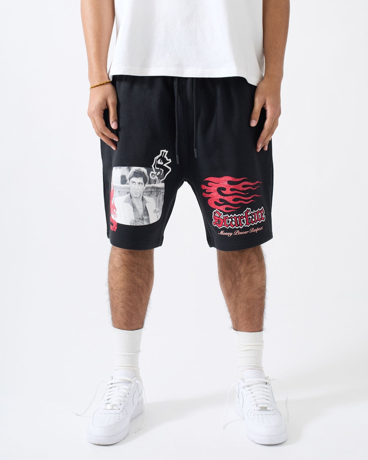 Scarface Tony Montana Fleece Shorts - Black | Reason Clothing Everyday