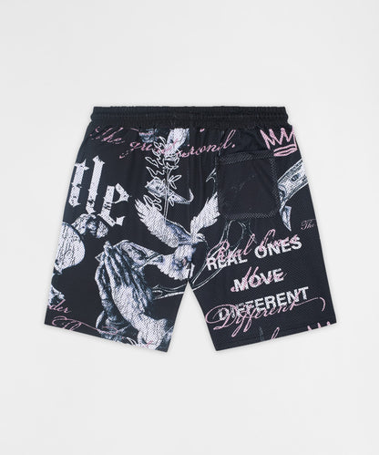 Real Ones Mesh Graphic Shorts - Black | Reason Clothing Featured