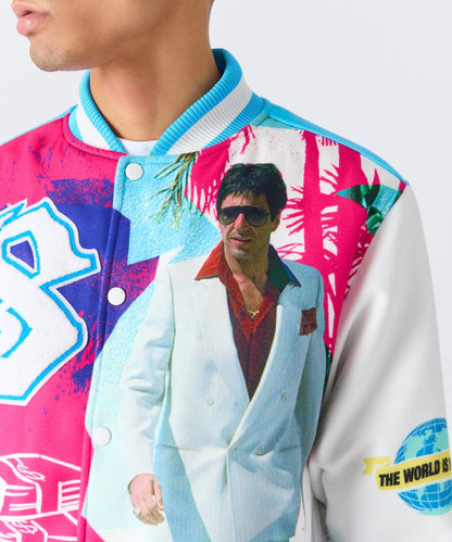 Scarface Retro Bomber Jacket - Blue | Reason Clothing Smart Buy