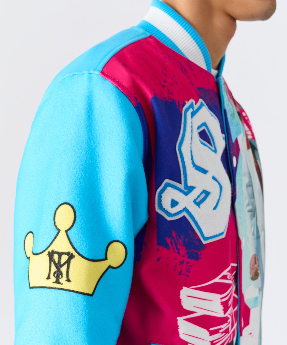 Scarface Retro Bomber Jacket - Blue | Reason Clothing Smart Buy