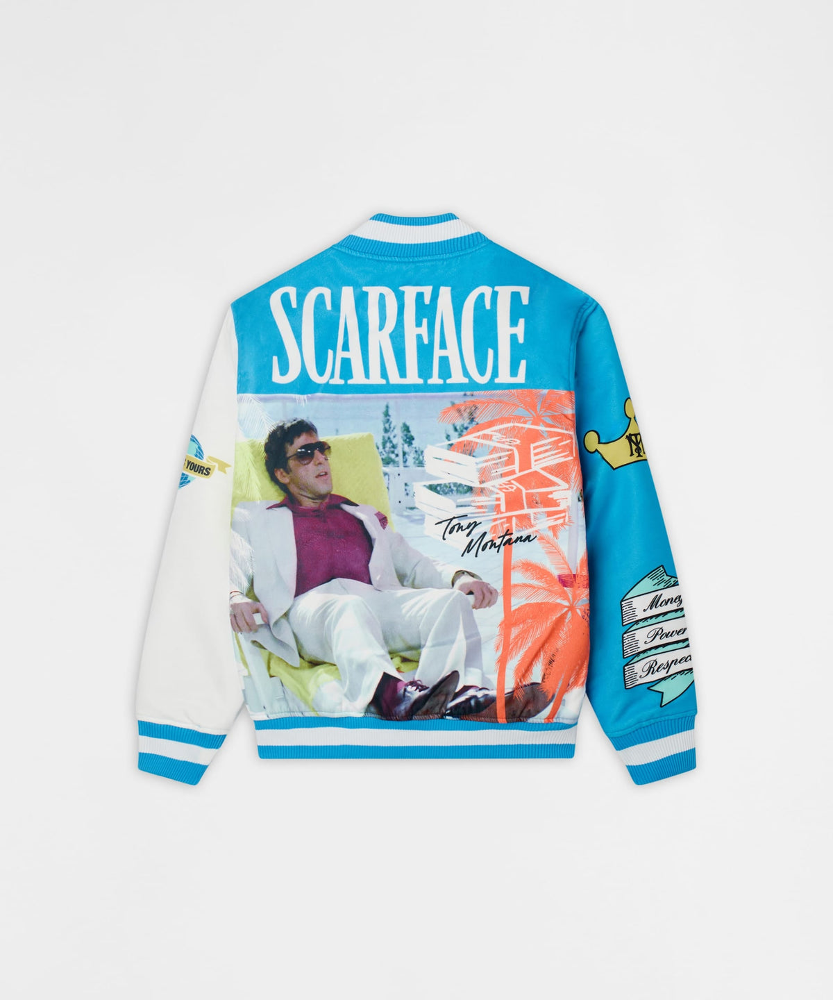 Scarface Retro Bomber Jacket - Blue | Reason Clothing Smart Buy