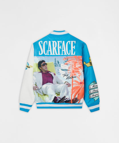 Scarface Retro Bomber Jacket - Blue | Reason Clothing Smart Buy