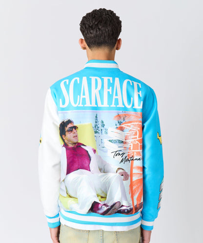 Scarface Retro Bomber Jacket - Blue | Reason Clothing Smart Buy