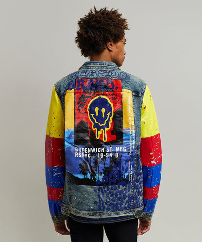 Greenwich Denim Jacket With Graphic Detail | Reason Clothing Smart Buy