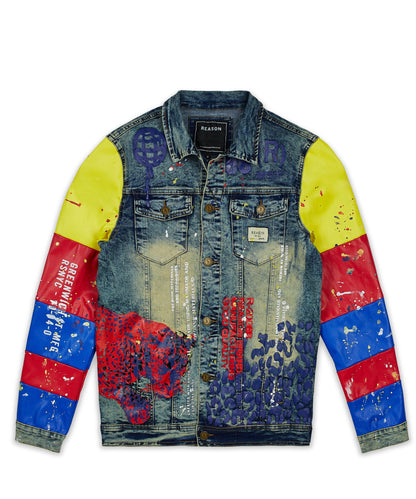 Greenwich Denim Jacket With Graphic Detail | Reason Clothing Smart Buy