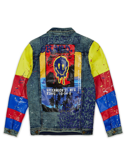 Greenwich Denim Jacket With Graphic Detail | Reason Clothing Smart Buy