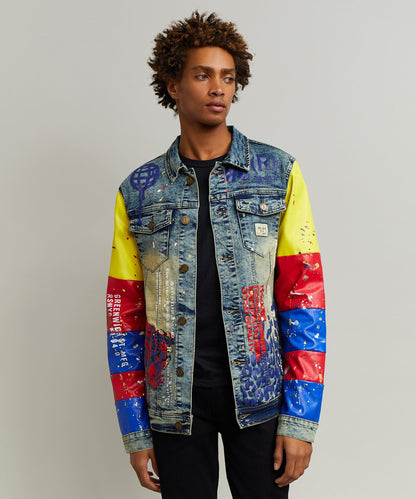 Greenwich Denim Jacket With Graphic Detail | Reason Clothing Smart Buy