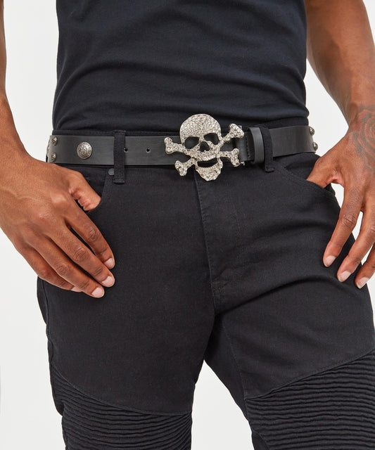 Skully Faux Leather Belt | Reason Clothing Sale