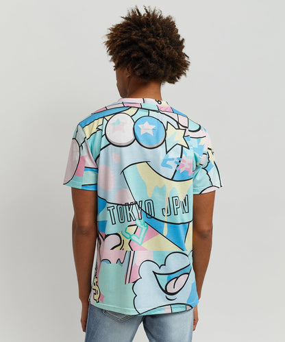Neo World Allover Print Graphic Tee | Reason Clothing Top Pick