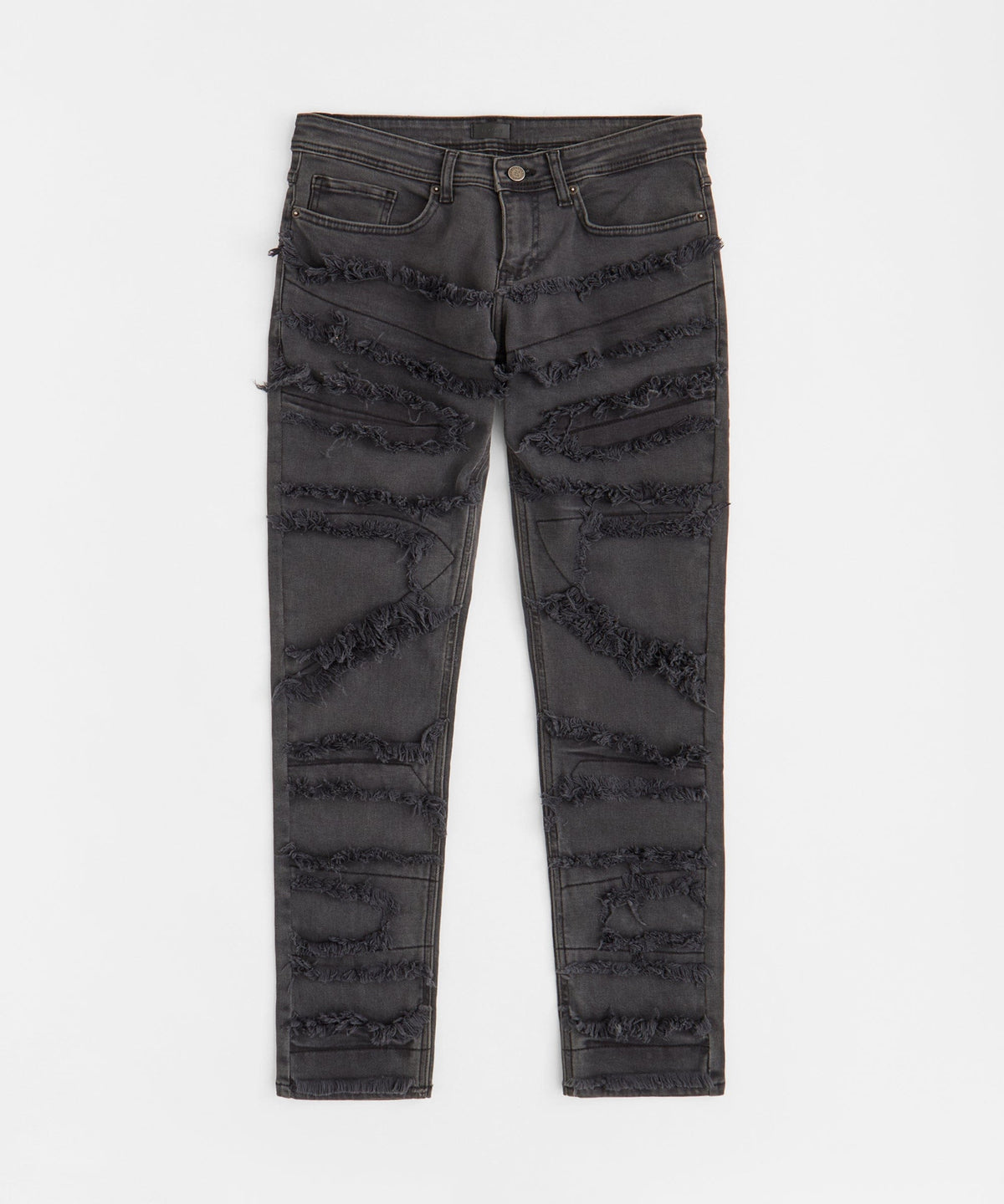 Heavy Distressed Frayed Skinny Jean - Dark Grey | Reason Clothing Smart Buy