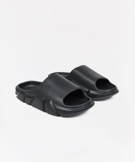 Sculpted Solid Slides - Black | Reason Clothing Great Value