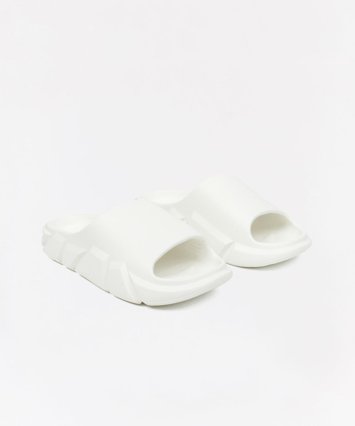 Sculpted Solid Slides - White | Reason Clothing Special Offer