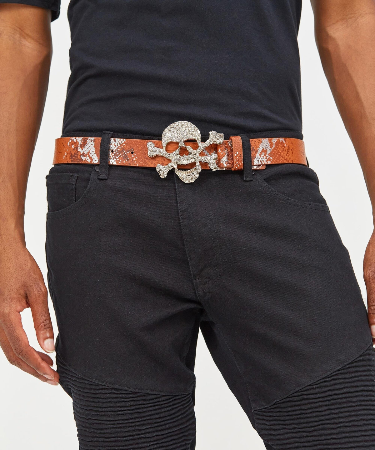 Skeletor Snakeskin Diamond Belt | Reason Clothing Sale