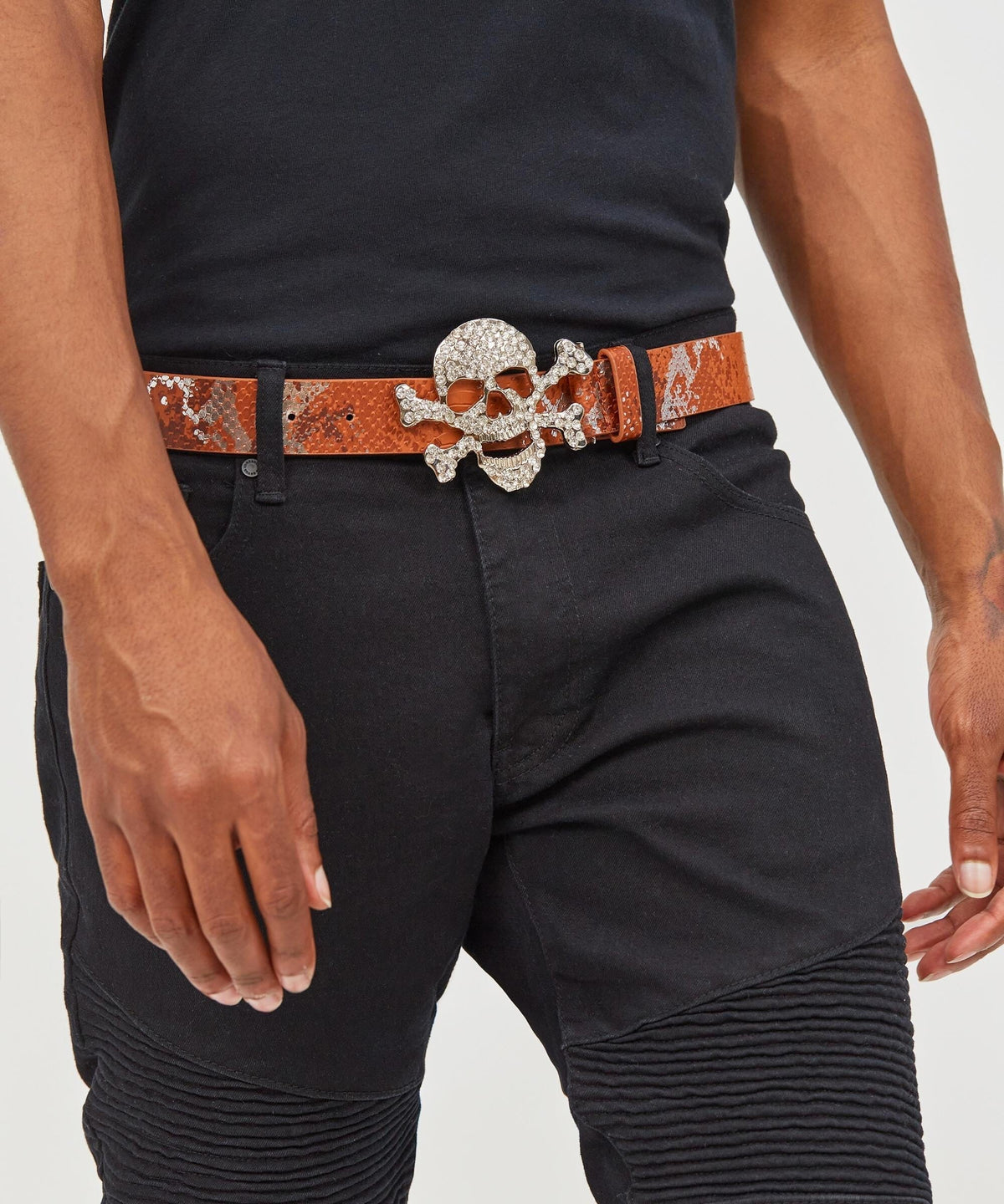 Skeletor Snakeskin Diamond Belt | Reason Clothing Sale