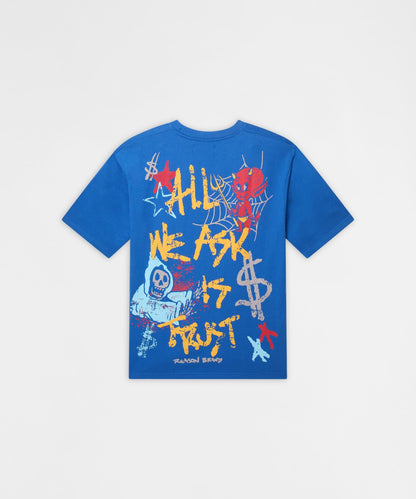 All We Ask Is Trust Graphic Short Sleeve Tee - Blue | Reason Clothing Hot Sale