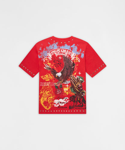 First Class Studded Short Sleeve Tee - Red | Reason Clothing Recommended