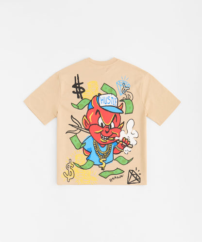 Keep On Grindin' Applique Short Sleeve Tee - Khaki | Reason Clothing Customer Favorite
