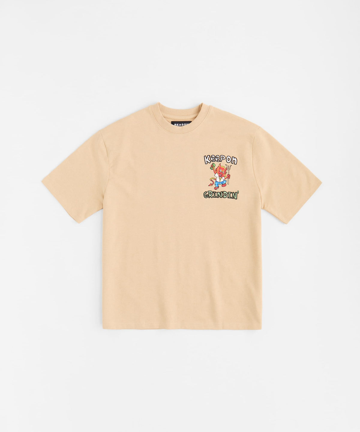 Keep On Grindin' Applique Short Sleeve Tee - Khaki | Reason Clothing Customer Favorite