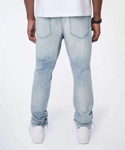 Ice Wash Distressed Skinny Jeans - Light Blue | Reason Clothing Popular