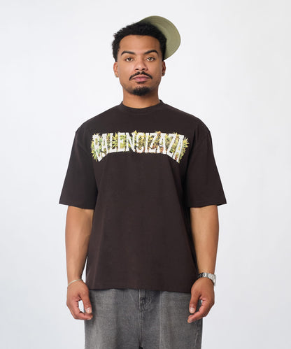 Balencizaza Graphic Short Sleeve Tee - Brown | Reason Clothing Popular