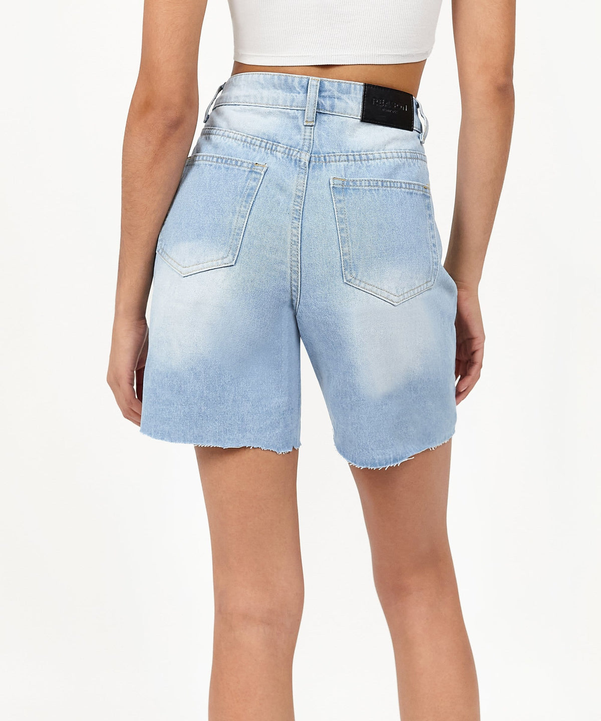 Sofia Women's Distressed High-Waist Denim Shorts - Blue | Reason Clothing Exclusive