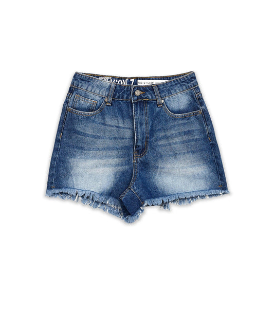 Victoria Women's Denim Shorts - Blue | Reason Clothing Discount