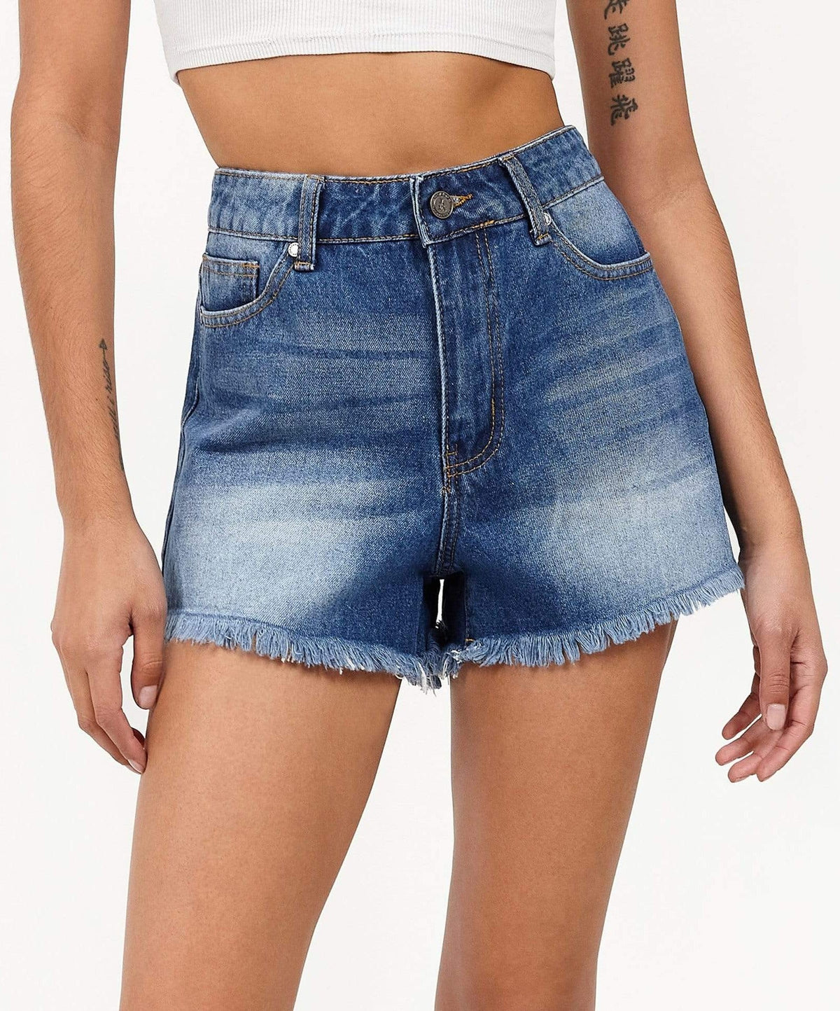Victoria Women's Denim Shorts - Blue | Reason Clothing Discount