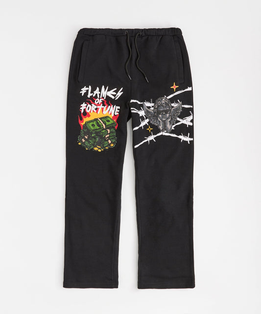 Flames Of Fortune Women's Graphic Plus Size Sweatpants - Black | Reason Clothing Special Offer