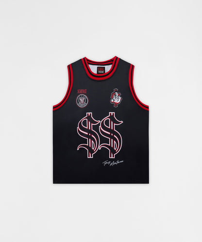 Scarface Money Power Women's Graphic Sleeveless Basketball Jersey - Bl | Reason Clothing Classic