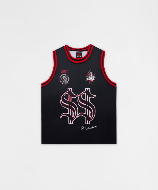 Scarface Money Power Women's Graphic Sleeveless Basketball Jersey - Bl | Reason Clothing Classic