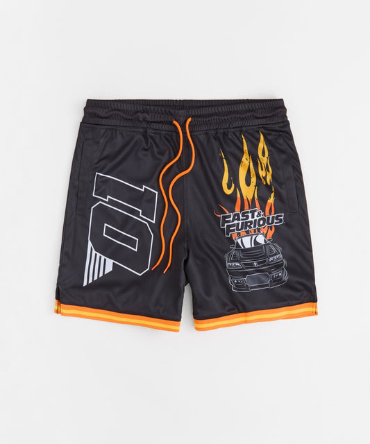 Fast & Furious Burnout Women's Basketball Mesh Shorts - Black | Reason Clothing Trending