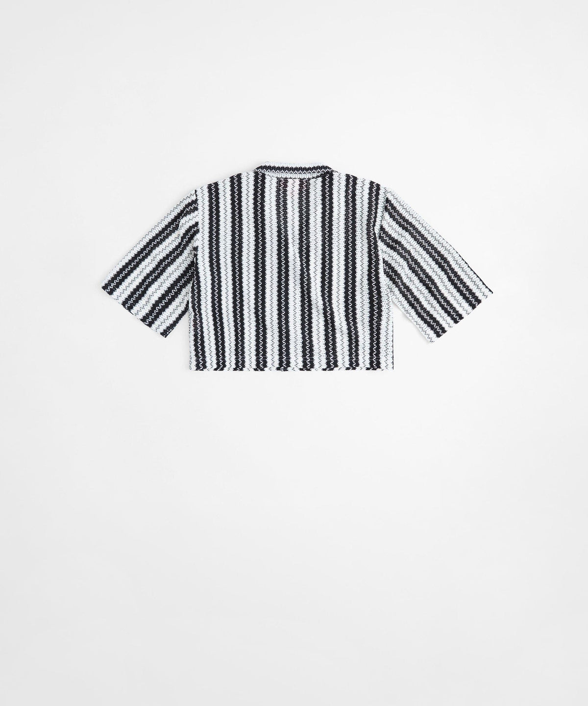 Cabana Women Plus Size Textured Knit Short Sleeve Shirt - Black/White | Reason Clothing Signature