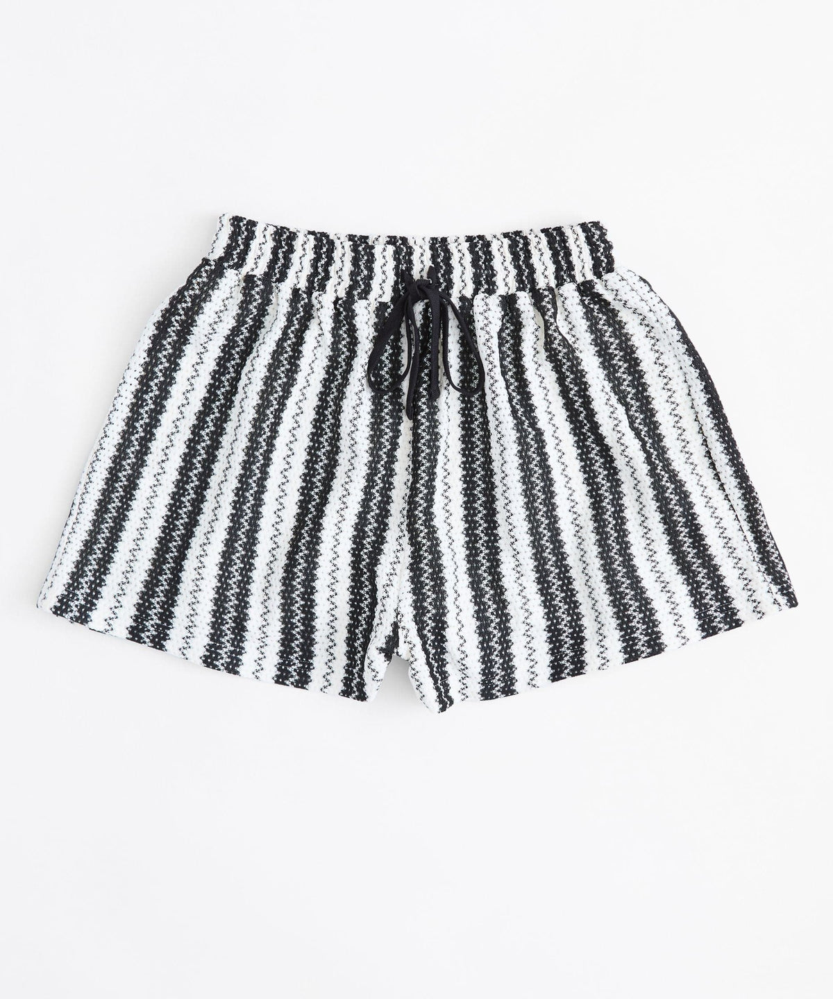 Cabana Women Plus Size Textured Knit Shorts - Black/White | Reason Clothing Special Offer