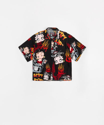 Betty Boop Road Rebel Women's Plus Size Short Sleeve Shirt - Black | Reason Clothing Top Pick
