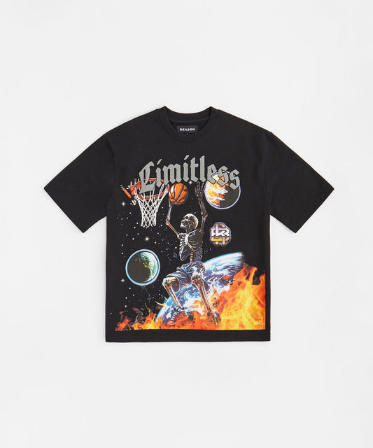 Kids Limitless Chenille Patched Short Sleeve Tee - Black | Reason Clothing Trusted