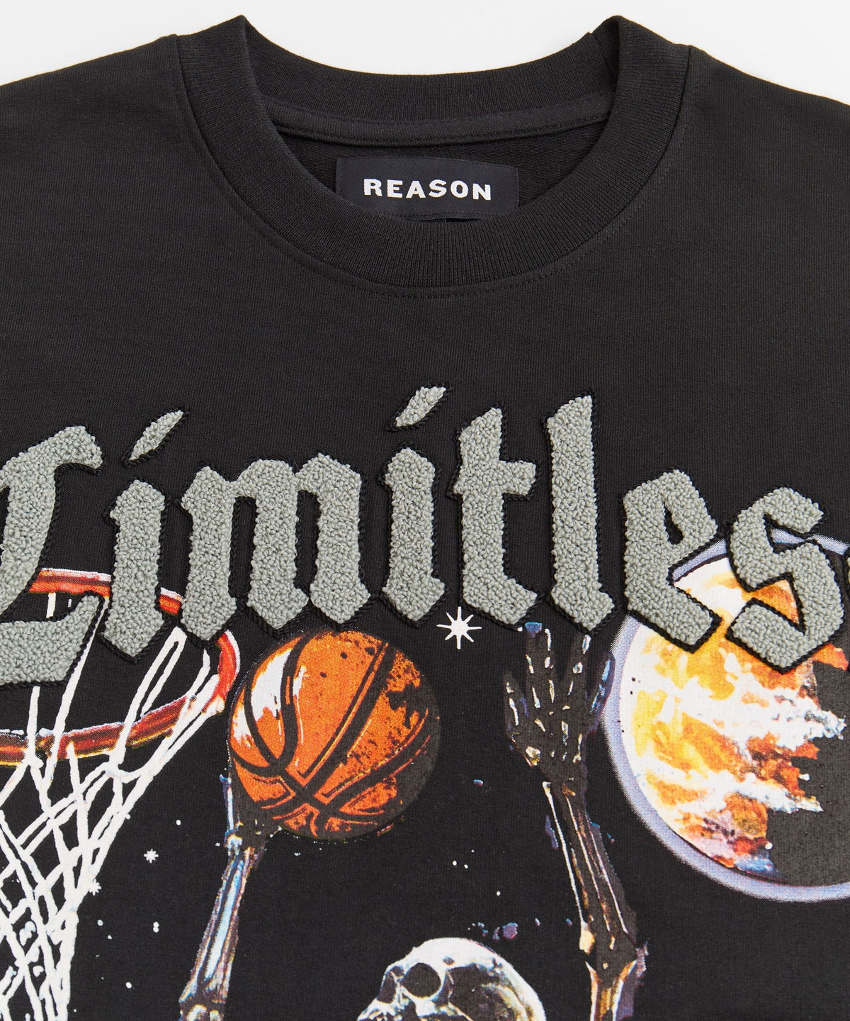 Kids Limitless Chenille Patched Short Sleeve Tee - Black | Reason Clothing Trusted