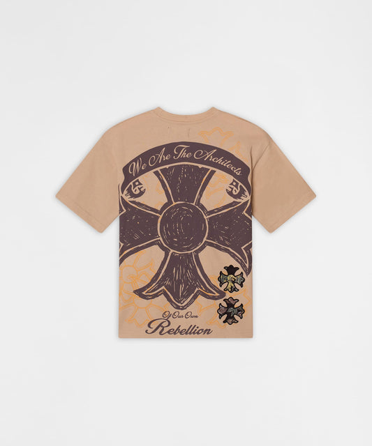 Kids Rebellion Tapestry Applique Tee - Cream | Reason Clothing Premium
