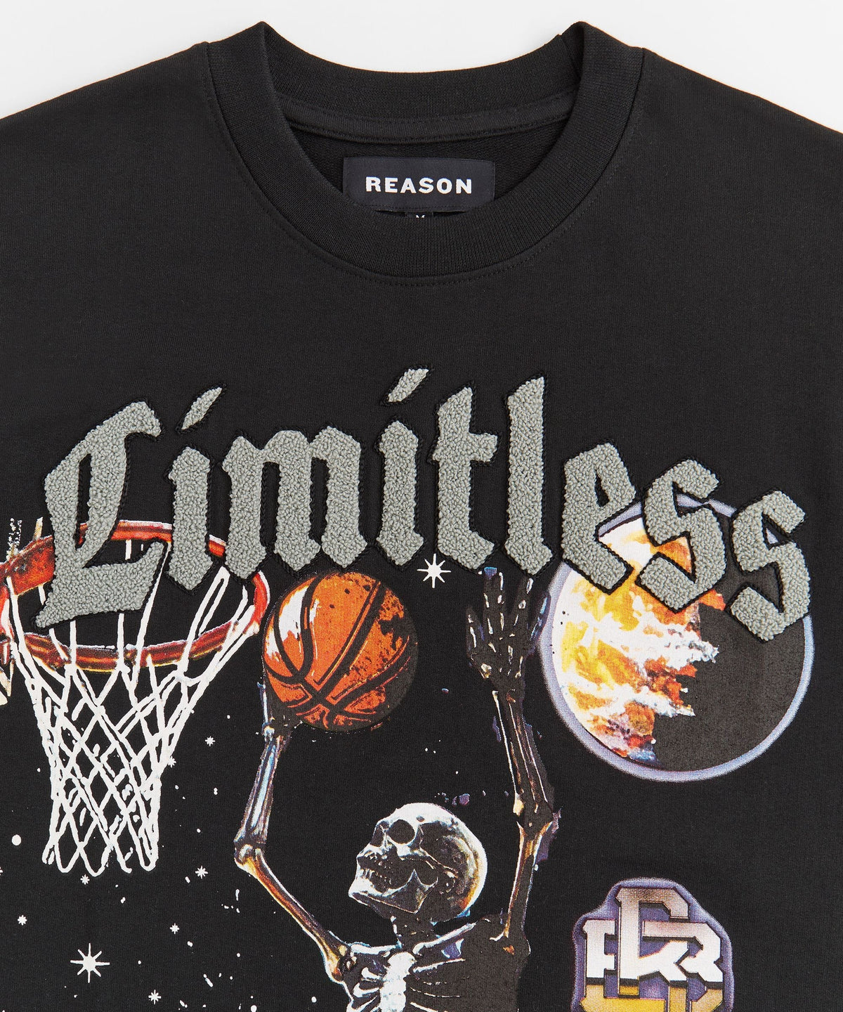Kids Dreamer Chenille Patched Short Sleeve Tee - Black | Reason Clothing Signature