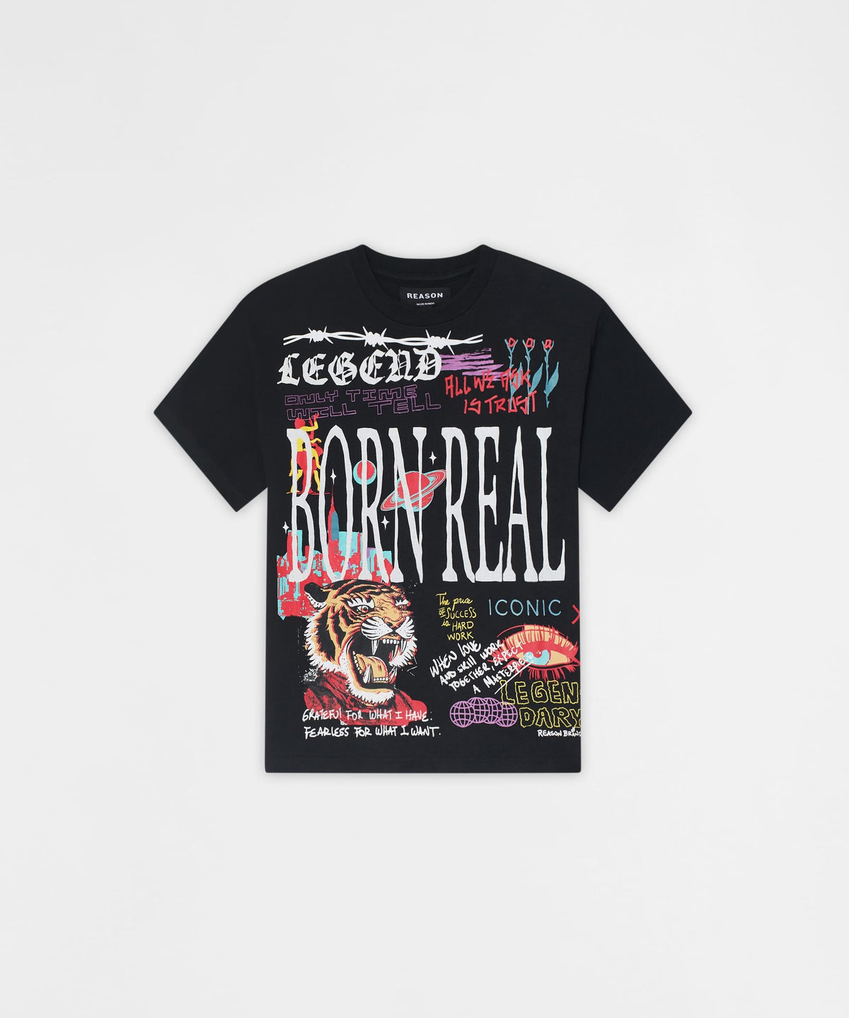Kids Born Real Short Sleeve Tee - Black | Reason Clothing Everyday